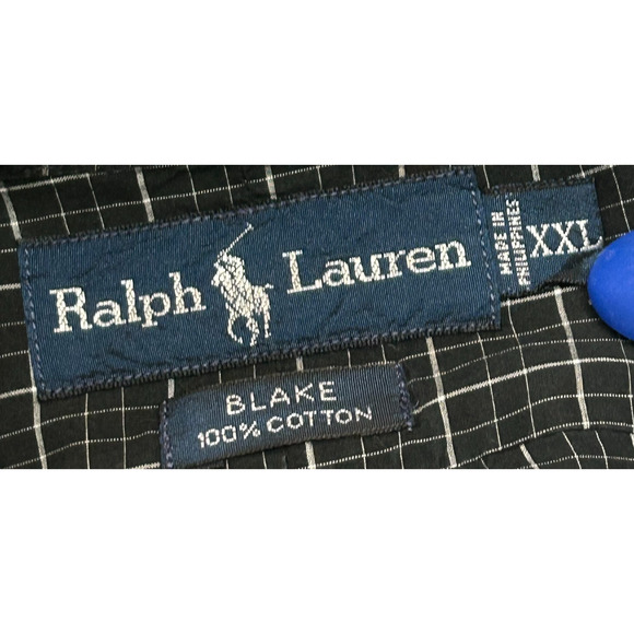 Ralph Lauren Shirt Mens XXL Black Plaid Blake Button Down Long Sleeve - Picture 8 of 9